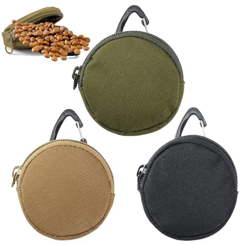 pclapora 3 Pièces Sac Friandise pour Chien, Petit Sac à Friandises pour Chien avec Mousqueton, Portable Pochette Friandise Chiens, Mini Pochette Friandises...