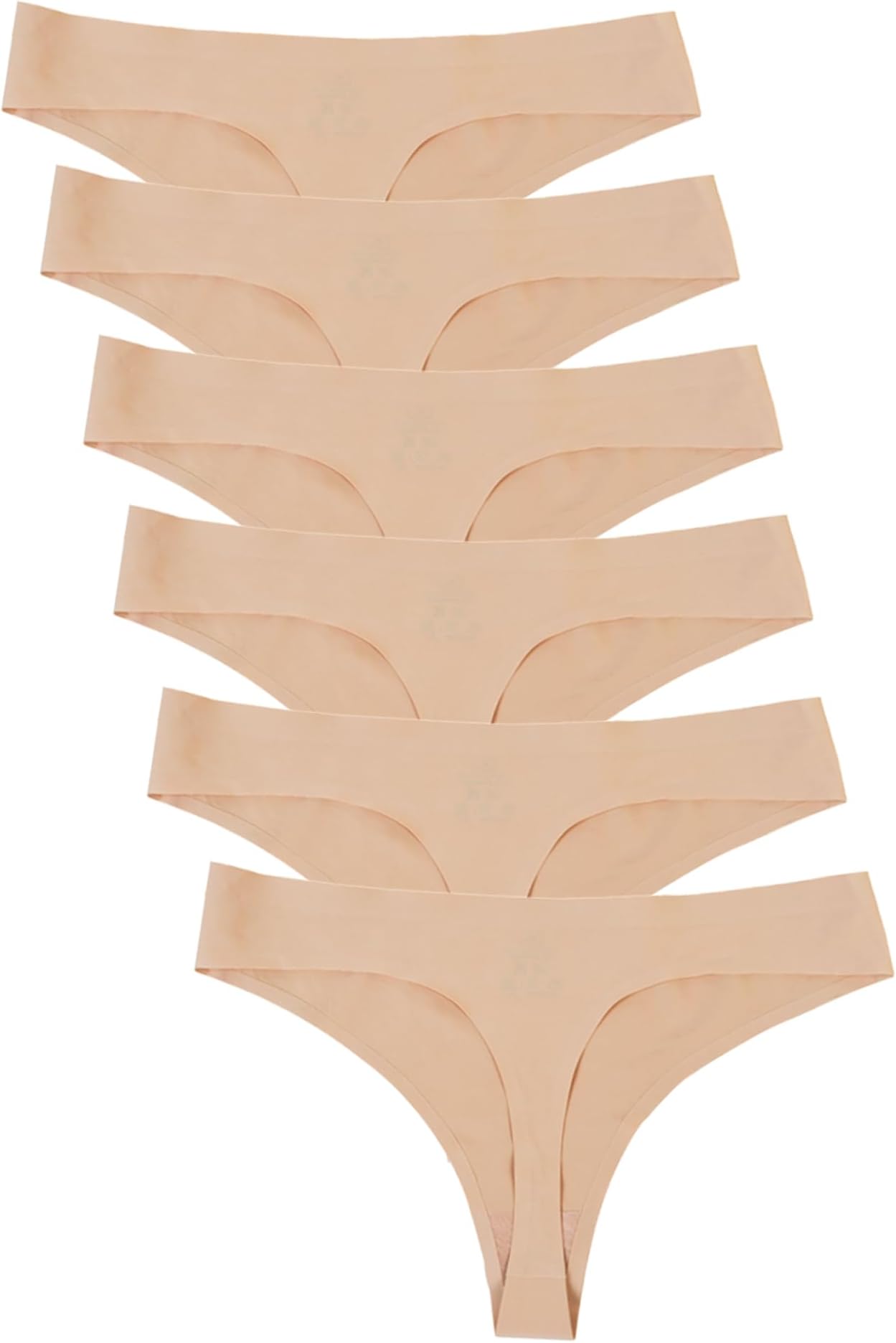 Womens Mid-Rise Seamless Thongs Comfy Underwear G-Strings Panties