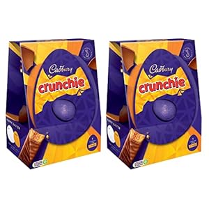 2 x Cadbury Crunchie Grote Chocolade Paasei + 2 Crunchie Bars 233g (Pack van 2) – Voor 2022 Pasen