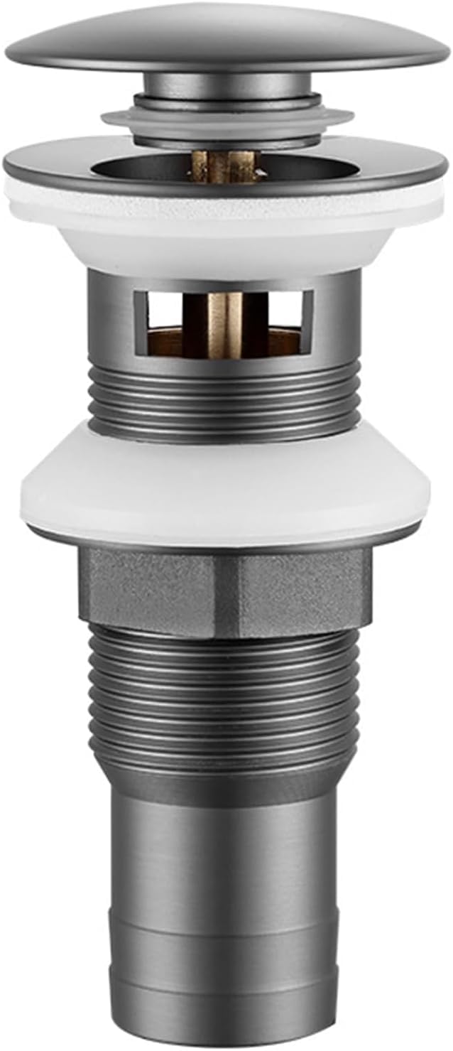 Pop Up Sink Plug Umywalka Zlewozmywak Szczelinowy Pop Up Pop Up Korki Do Zlewozmywaków Umywalka Pop Up Waste Push-bounce Całkowicie Miedziany Pistolet Spustowy, Gun Gray, Nonporous