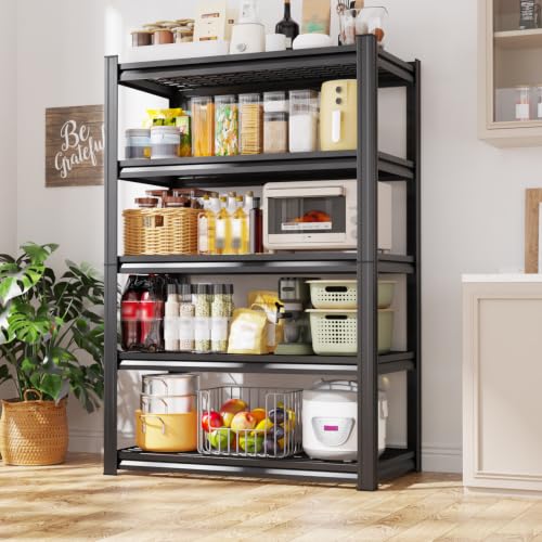 JOJUOU 71.2" H x 35.4" W x 15.7" D Garage Shelving, Adjustable Metal Storage Shelves, 5-Tier Steel Shelving Unit for Garage Organization, Basement, Pantry, Workshop & Home Storage — view 5