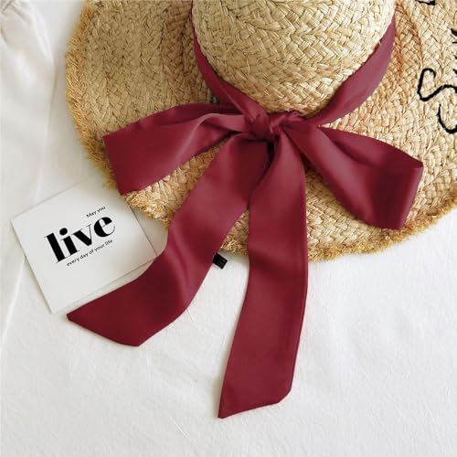 Long Thin Skinny Scarf Satin Neckerchief Ribbon Tie Waist Belt for Women4