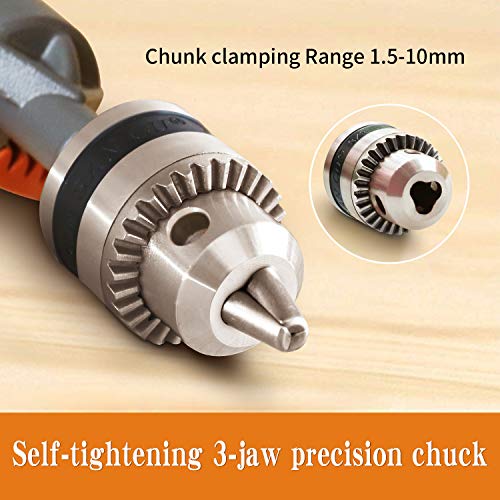 Frylr Hand Drill Speedy Powerful Manual Hand Crank Drill 3/8 inch(0.8MM-1.8MM) With S/S cast 3 Jaw Chucks, ABS Anti Slip Handle