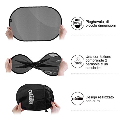 Oasser Parasole Auto Bambini 2pcs, Tendina