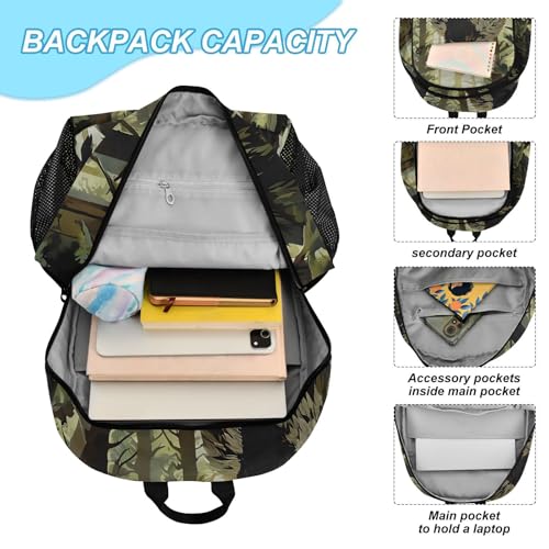 Gorilla Forest Backpack Lunch Bag Set for Hiking Picnic Travel, Backpacks with Insulated Lunch Box4