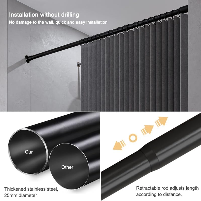 PFCDZDU Foldable Shower Curtain, Bathroom Privacy Shade Panel Set with Retractable Rod, Acordion Water Proof Shower Partition for Apartment Dormitory Bathtubs(Beige,100x200cm(70-120cm))