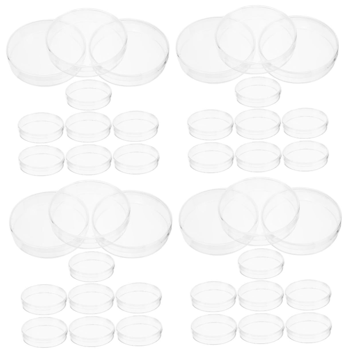 SOLUSTRE 40pezzi Piastre Petri Trasparenti Per Laboratorio Con Coperchio Piastre Per Cultura Cellulare Adatte Per Esperimenti Scientifici e Uso Didattico