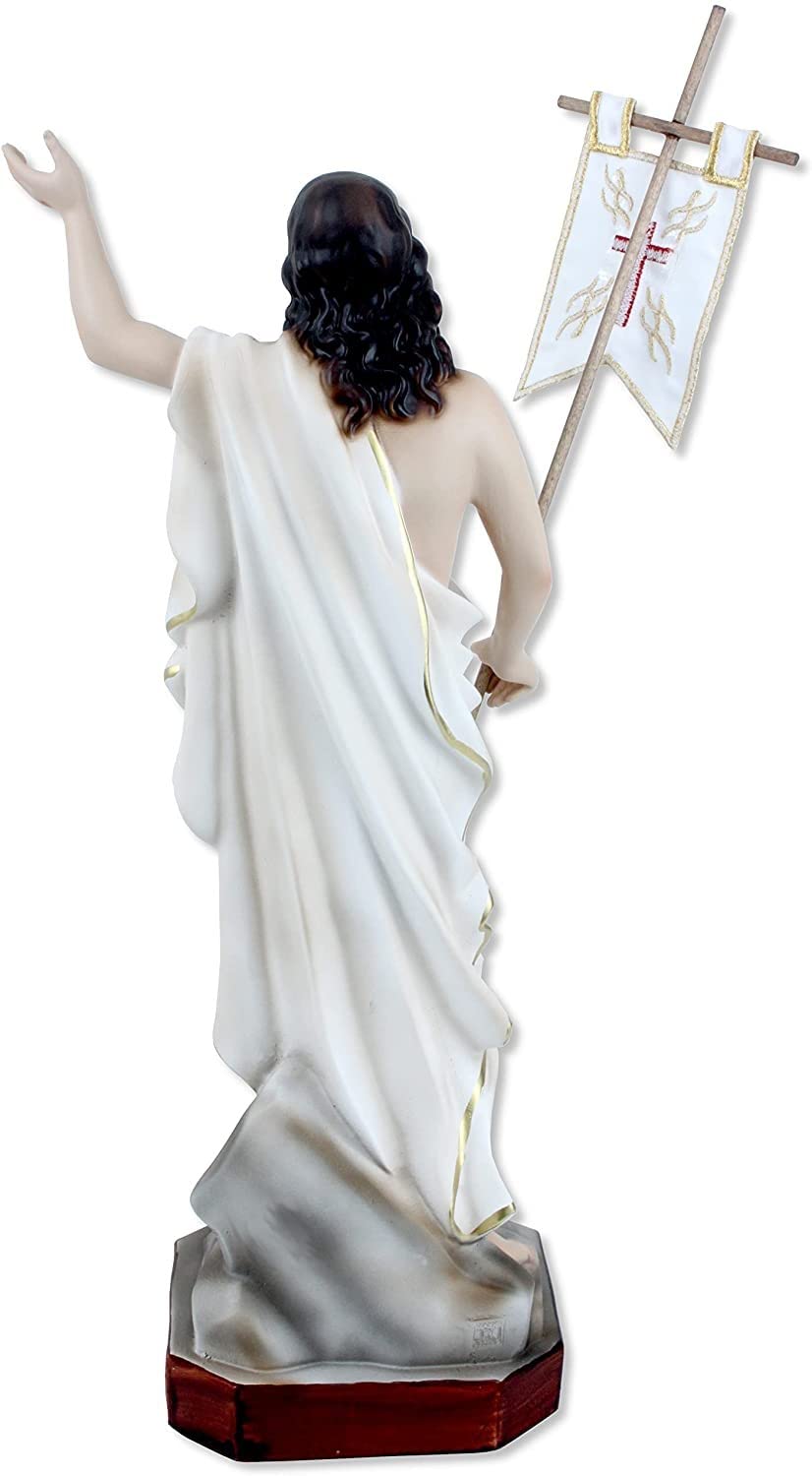 Centro Ardolino Statua Gesù Cristo Risorto in Resina - Cm 40 - Dipinto a Mano - Made in Italy Shop