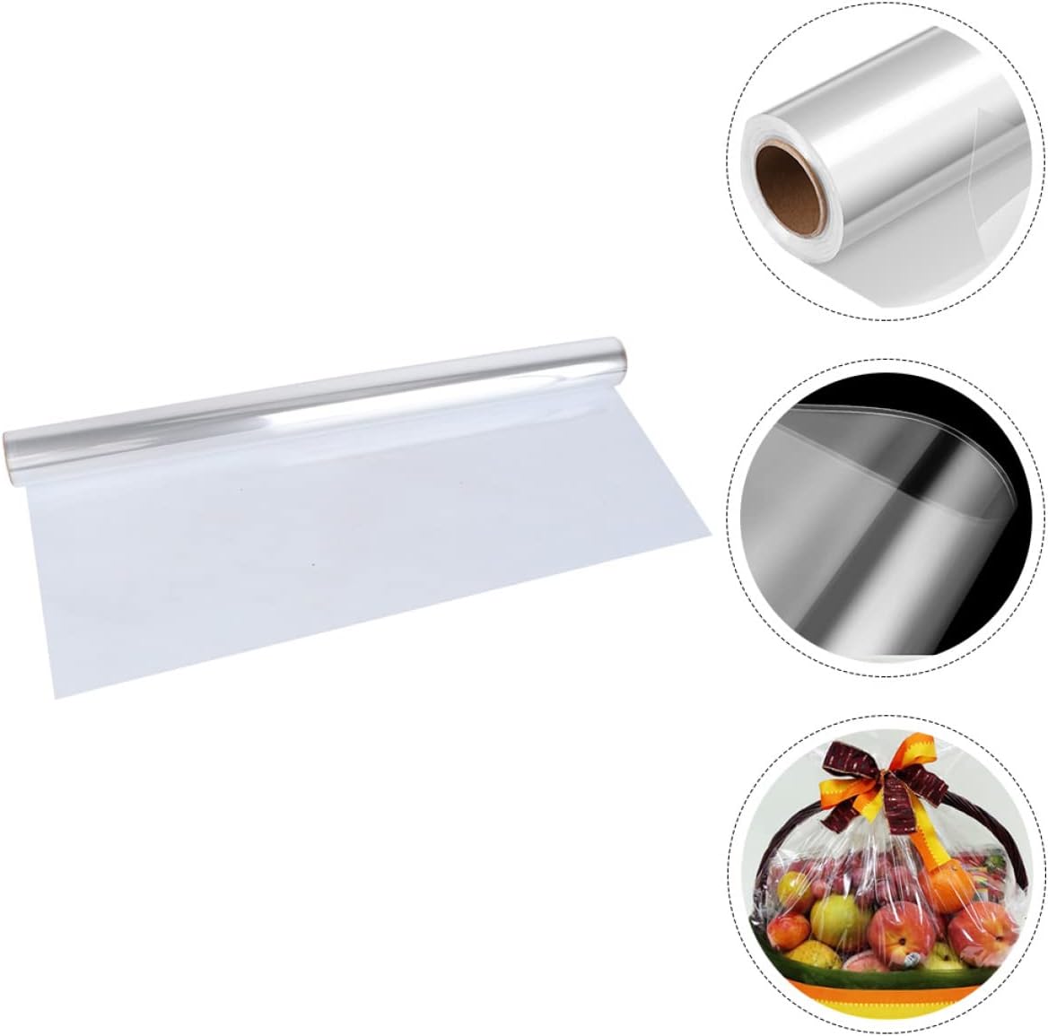 ORFOFE 1roll Transparent Cellophane Wrap Food-grade Flower Wrapping for Bouquets Baskets and Present Packaging for Any Occasion
