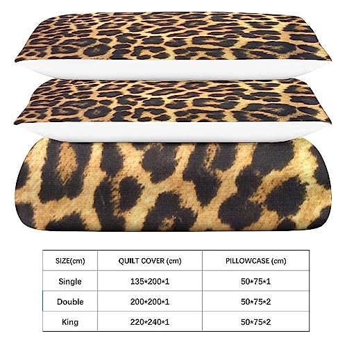 Parure de lit léopard 3D microfibre ultra douce avec fermeture éclair - 6