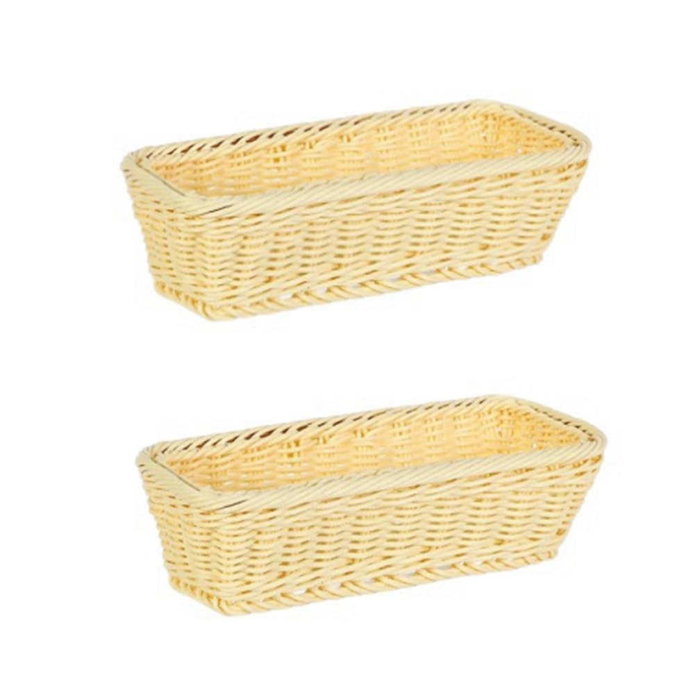 CTRLZS Plastic Rattan Woven Basket Spoon Fork Knife Chopsticks Storage Tableware Organizer Kitchen Cutlery Drain Holder B
