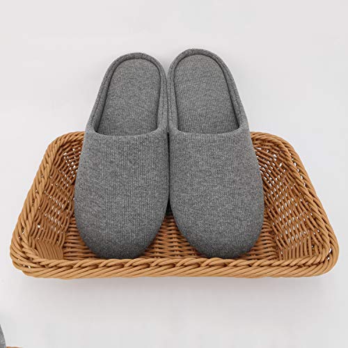 Image of ofoot Women's Non-Slip House Slippers - Lightweight Cotton Memory Foam Indoor Slip-On, Machine Washable & Foldable Travel Design for Home, Yoga, Narrow /Wide Fit Options