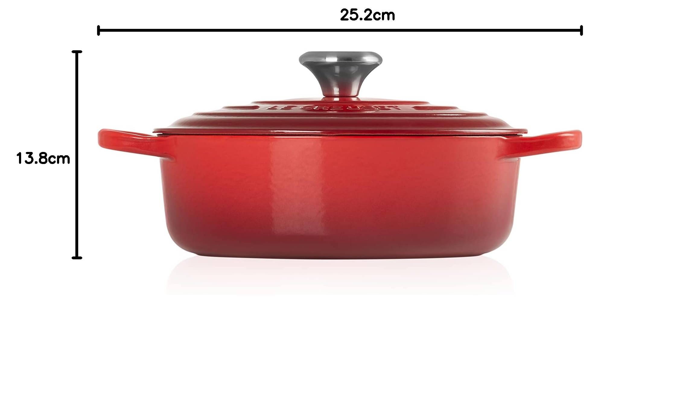 Le Creuset Gourmet Bräter aus Gusseisen, 24 cm, Kirschrot, 21179240602430