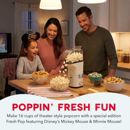 Image of Disney | Dash Mickey & Minnie Fresh Pop Popcorn Maker, 16-Cup Air Popper