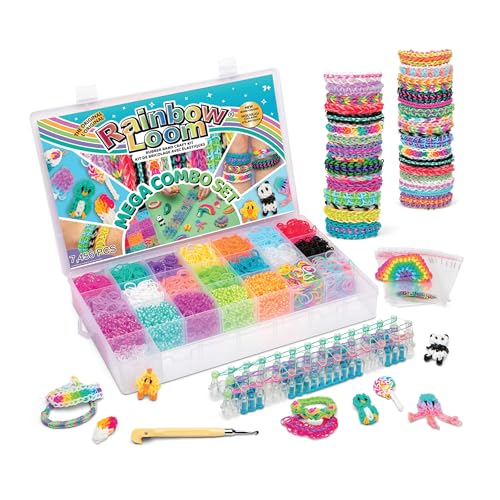Rainbow Loom® MEGA Combo Set, Features 7000+ Colorful Rubber Bands, 2 step-by-step...