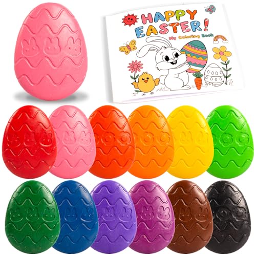 VKTEN Egg-Shaped Toddler Crayons, 12 Colors...