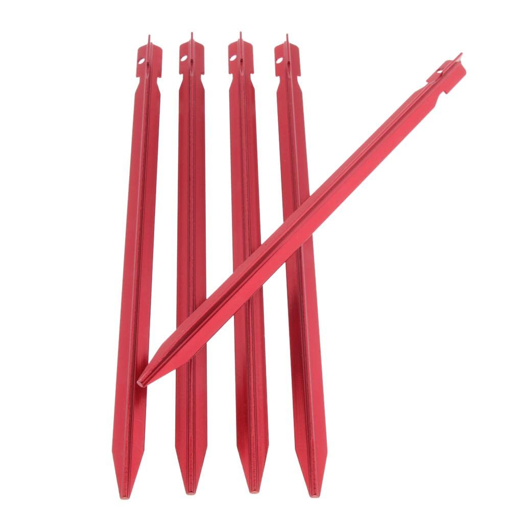 5x 23cm Aluminum Camping Tent Stakes Pegs Triangle Ground Nails Red