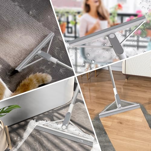 KOLLIEE Squeegee Broom Rubber Floor Squeegee with Long Handle Adjustable 61" Professional Squeegee Mop for Wet Room Floor Tile Garage Deck Bathroom Window Floor Wiper - Image 2