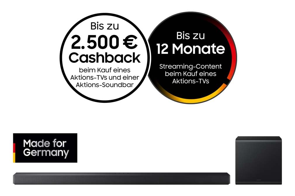 Samsung HW-QS710GF Q-Series 3.1.2-Kanal-Soundbar für Fernseher, TV-Lautsprecher mit kabellosem 6,5"-Subwoofer, Kabelloses Dolby Atmos und DTS:X, SpaceFit Sound, Q-Symphony
