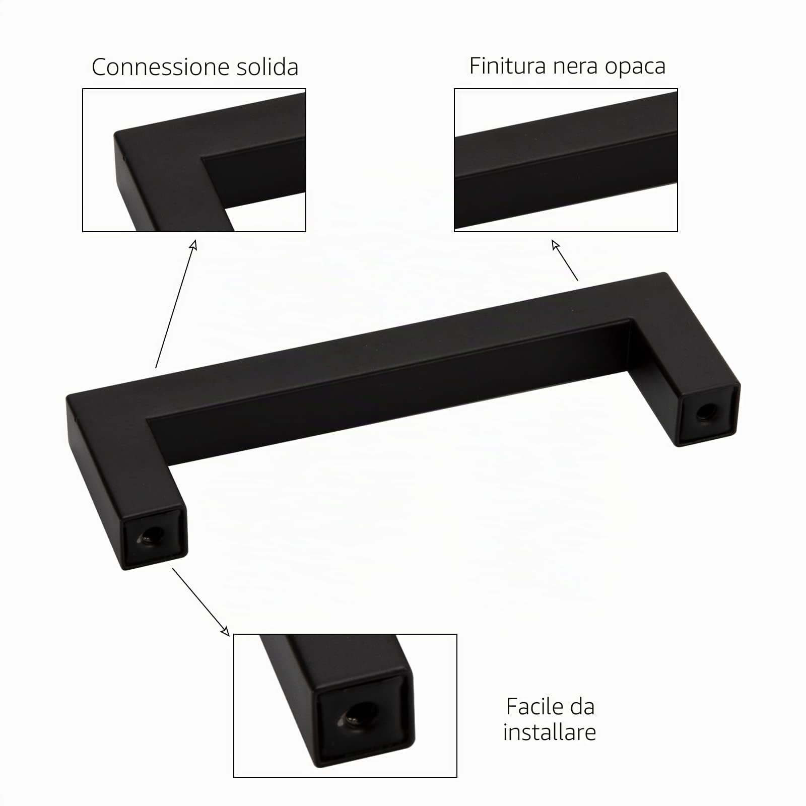 LONTAN 15 Pezzi Maniglie per Mobili da Cucina 320mm in Acciaio Inossidabile - Maniglie per Armadio e Cassetti, Nera