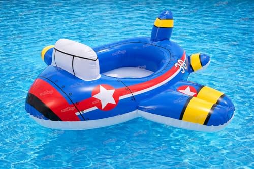 Image of Zest 4 Toyz Swimming Ring Swimming Tube for Kids Inflatable Tube for Swimming Pool Floaters for Kids Water Tube for Baby Swim Ring for 3+ Years Girls and Boys (Airplane Shaped) Blue