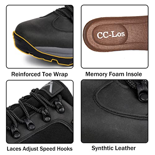 CC-Los Men's Hiking Shoes | Waterproof Work Shoes | Non-Slip & Comfortable Walking Size 7-13.54
