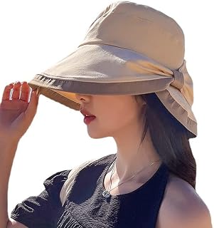 Chapéu de proteção solar feminina arco de peixe pequeno peixe -pescador cobrindo o chapéu de sol Xinduolei (Color : Khaki, Size : M)