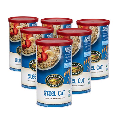 Nature's Path Steel Cut Oatmeal, Healthy, Organic, 30 Ounce Canisters, Pack Of 6, Great For Overnight Oats #TOP1