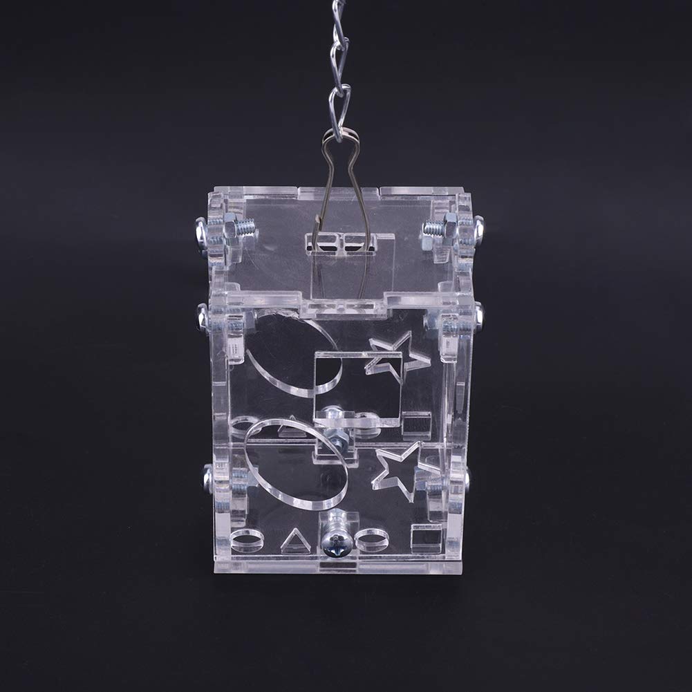 Rengue Acrylic Feeder, Transparent High Temperature Proof Puzzle Food Basket with Different Shapes Lattices for Birds Hamster Rabbit Squirrel - image 3