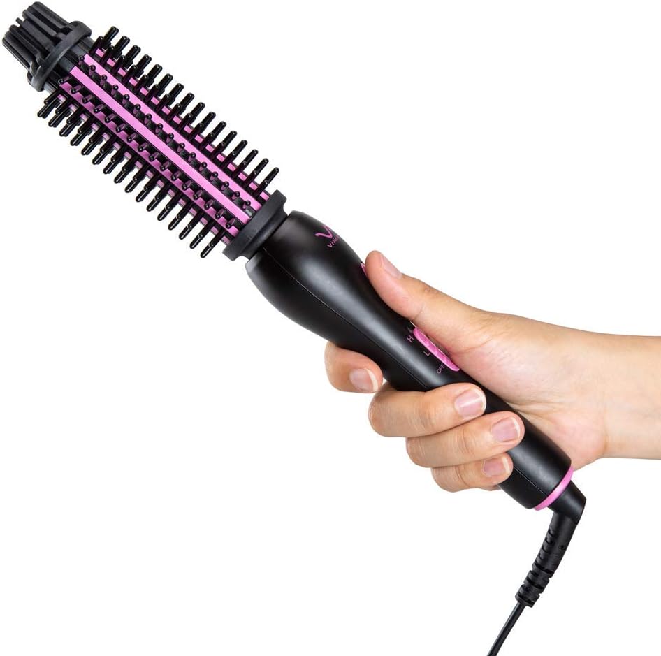 VAV 3 in 1 Styling Tool Curling Iron & Hair Straightener Brush 2 Heat Settings Anti-Scald Ceramic Heated Hair Styling Brush for Natural Straight - Image 6