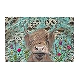 Weißer Fellteppich Tier-Bodenmatte Willkommens-Fußmatte Kuh-Polyester-Fußmatte Teppich Blumenwiese Modellbau (A, One Size)