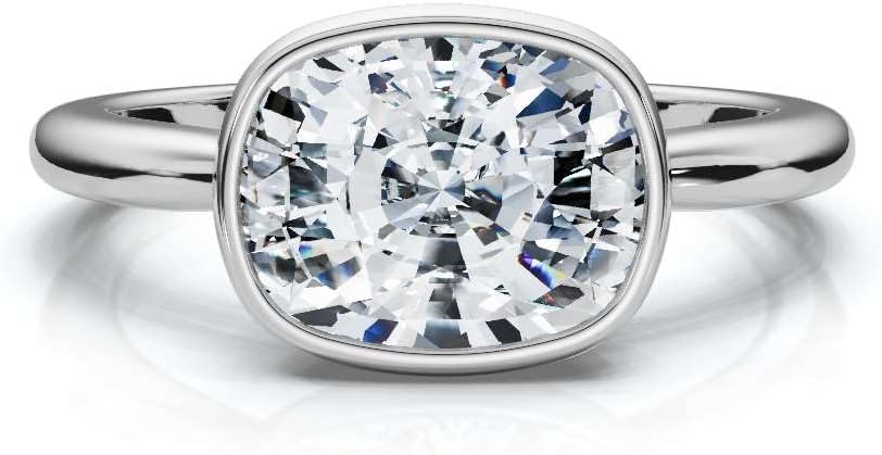 1-5 CT Engagement Ring Colorless VVS 925 Sterling Silver & 10K 14K 18K Solid Gold Bezel Set Moissanite Engagement Ring Christmas Gift For Women