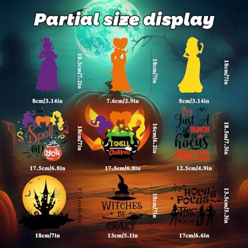 104 Pcs Halloween Window Clings,I Smell Children Hocus Pocus Window clings,Halloween Window Clings for Glass Windows,Double Sided Static Halloween Window Stickers for Window Decals(9 Sheets) - image 7