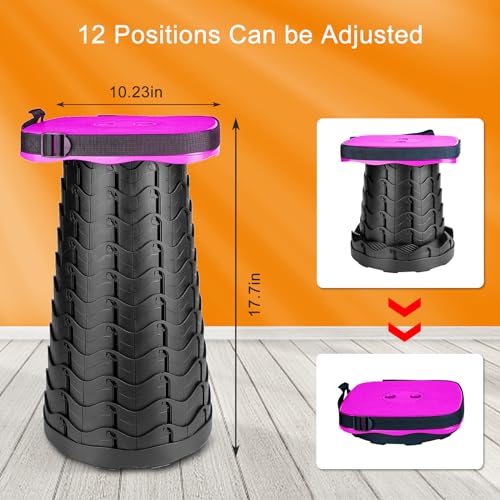 Image of Foldable Camping Stool with Cushion, Portable Folding Stool with Nylon Bag, Collapsible Stool for Adults Portable, Max Load 550 LB