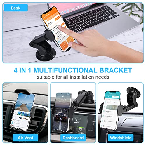 URAQT Auto Telefoonhouder, 3-in-1 Universele Autotelefoonhouder met Zuignap, 360° Rotatie Dashboard/Voorruit Mobiele… - Image 7