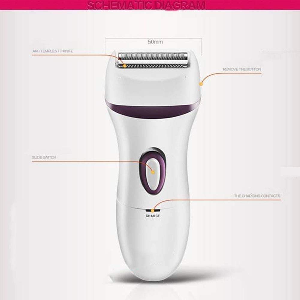 Epilatore per Donne, depilazione elettrica, Ricarica Cordless depilatore Bagnato e Asciutto con Rasoio Elettrico, rifinitore per Bikini