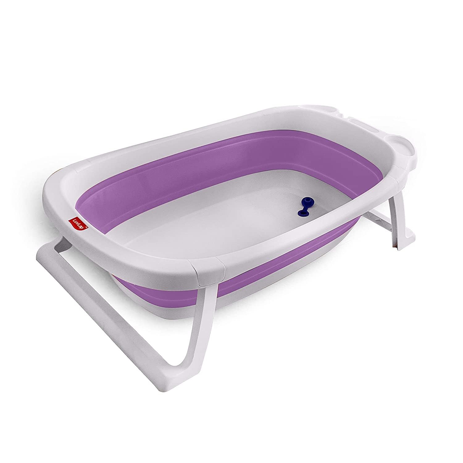 Splash 2 in 1 Folding Baby Bath tub Cum Baby Bather with Temperature Sensitive Plug & Anti Slip Base, Turns Bather for 4-6month Babies, EN Certified, BPA Free (Purple)