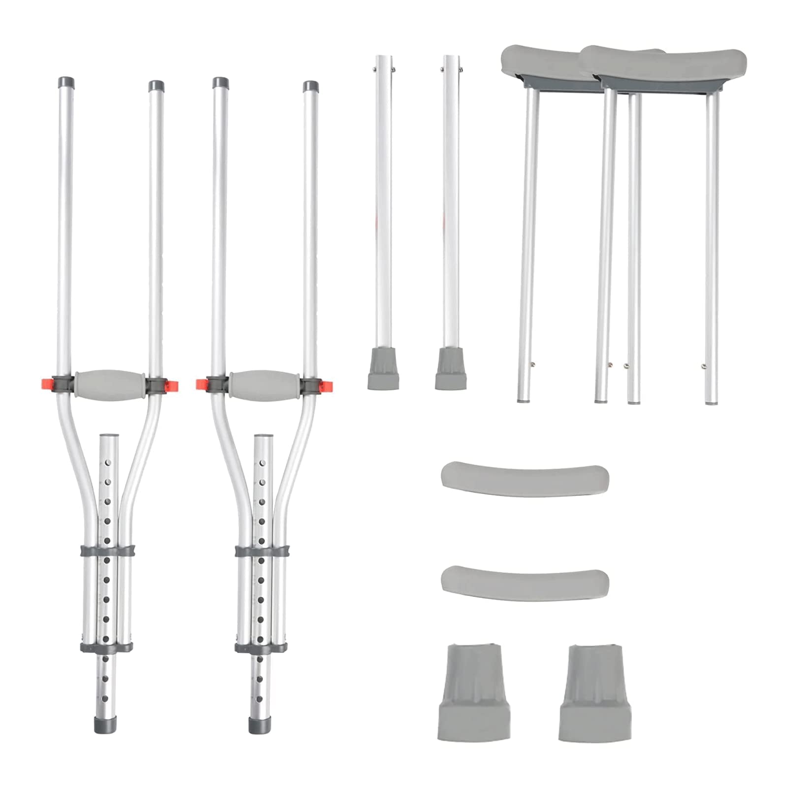 PAASHE Muletas Bastones Plegables de Aluminio para Caminar, bastón Ajustable para rehabilitación, Bastones médicos para Axilas, muleta para Adultos/Adolescentes
