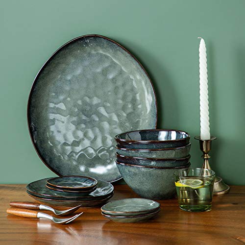 vancasso Starry 11-delige gecombineerde serviesset van aardewerk, serveerborden, serviesset, in vintage look - Image 6