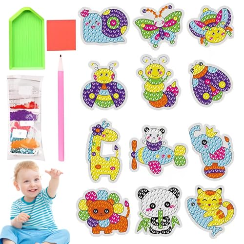 Generisch Gem Art Kit | Juego de pegatinas de pintura de piedra | Accesorios de juguete creativo Herramienta de mosaico para niños y niñas, promoción de la concentración, regalo de fiesta, recompensa