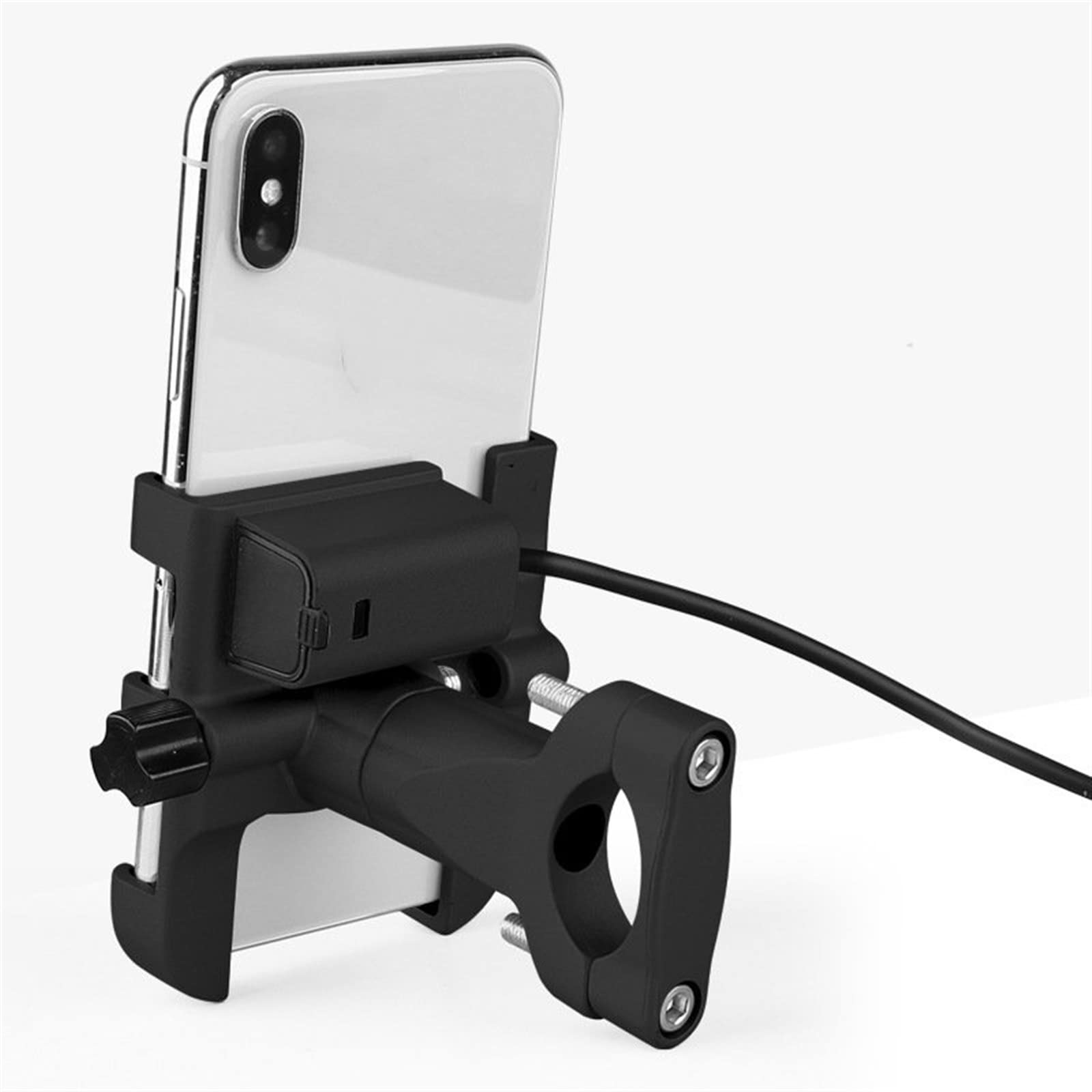 Soporte navegación GPS Soporte De Espejo Para Teléfono De Motocicleta De Bicicleta Con Soporte Inalámbrico Soporte De Navegación GPS Giratorio De 360 ° Piezas De Modificación ( Color : Handlebar Black