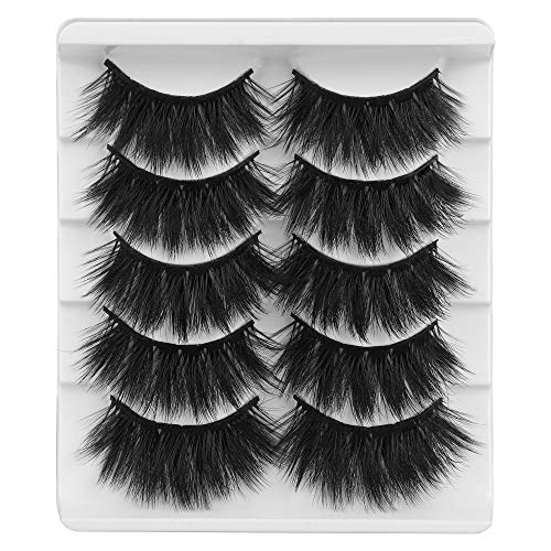 ALICROWN 5D False Lashes 22mm Fluffy Eyelashes Faux Mink Dramatic Handmade Strip Lashes Pack