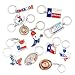 Texas Bundle Souvenir Metal Keychain 12 Pack-Texas Cowboy,Texas Lone Star on Texas State Map, Don't Mess with Texas, I Love Texas, Longhorn, Texas Seal, Texas Bottle Opener, Texas Cowboy Boot & More