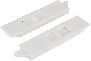 Brixwell White Snap-in Tilt Latch Set, Left and Right Pair, Spring-Loaded Design for Sash Windows, 2-15/16" Length, 3/8" Nose, Durable Plastic Construction, Replacement for Standard Tilt Frames