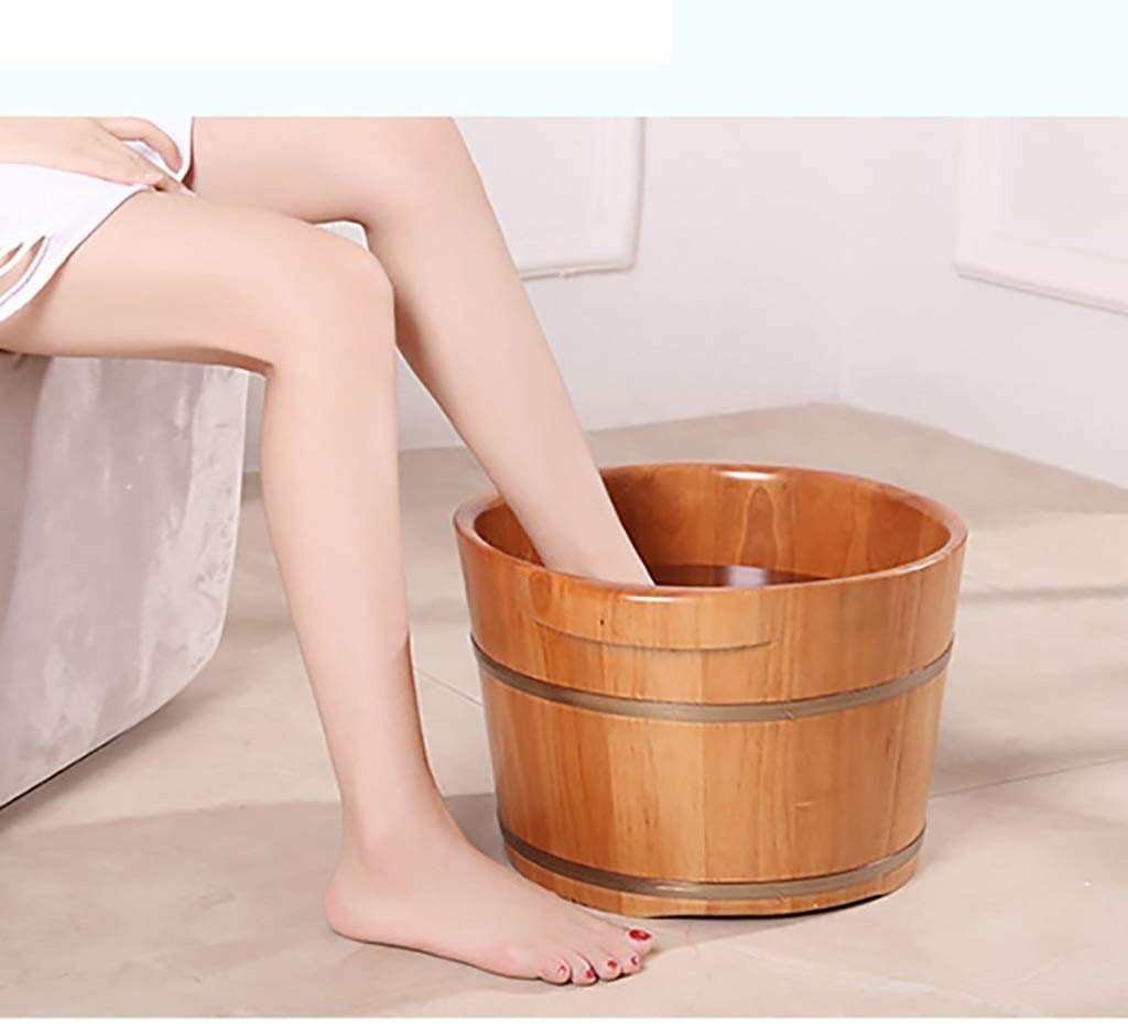 Botte di legno Spa per i piedi Regalo per la casa Vaschetta per piedi in legno massello Secchio per pedicure liscio e delicato Benna per pediluvio per la salute Botte per piedi in legno Secchio per