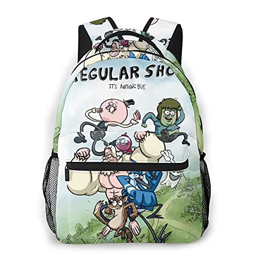 Cartoon Regular Show Casual Backpack Funny Laptop Back Pack Book Bag Hiking Outgoing Daypack For Adult Women Men'S Cartoon Regular Show Casual Backpack Funny Laptop Back Pack Book Bag Hiking Outgoing Daypack For Adult Women Men'S