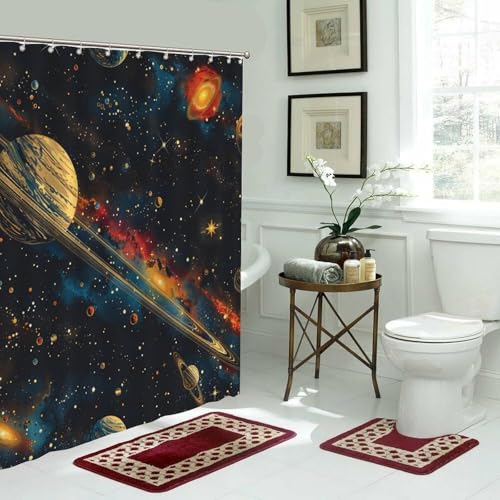 Rideau de douche polyester imperméable anti-moisissure grand format 183x203