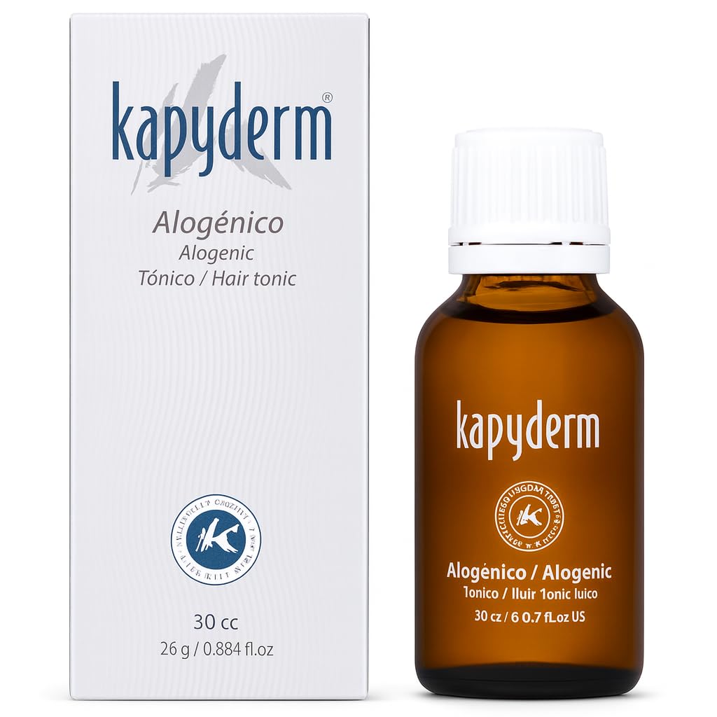 Tónico Capilar Alogénico 30ml con extractos vegetales que fortalecen la raíz, estimulan la circulación, frenan la caída y aportan densidad, volumen y brillo en cabellos débiles o alopecia