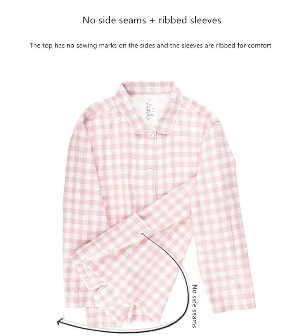 KLIAN Pigiama Donna,Flanella Set Pigiama Donna Grigio A Quadri Pigiama Cotone Cotone Manica Lunga Sleepwear Cardigan & Pigiama Bottoms Set Soft Pjs Set Winter Loungewear,M