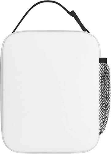 Miniatura 2 de Bolsa de comida blanca de color sólido para viajes, trabajo, picnic, caja de asas más fresca, lonchera de almuerzo, bolsa de almuerzo aislada